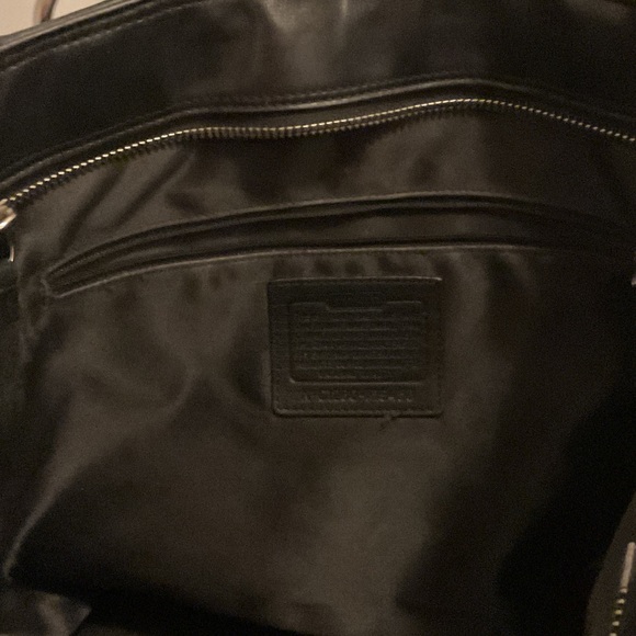 Coach Black Leather Bag - Patterned Scarf NOT included - Picture 8 of 9